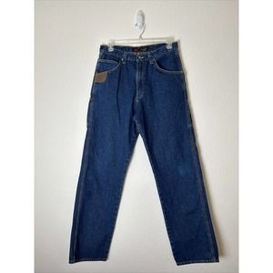 WRANGLER RIGGS Durashield Denim Mens Workwear Jeans 34x36 Carpenter High Rise